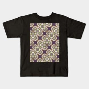 Diagonal Purple Clover Leaf Pattern - WelshDesignsTP003 Kids T-Shirt